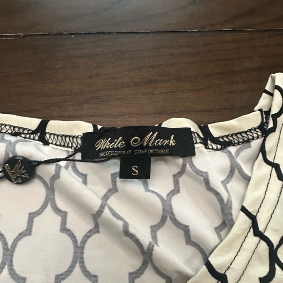 White Mark Black and Cream Patterned Blouse - Picture 3 of 4